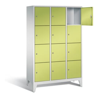 C+P Garderobenschrank Classic, H1850xB1200xT500mm, Front Viridingrün, Korpus Lichtgrau (8010-324)