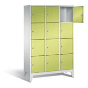 C+P Garderobenschrank Classic, H1850xB1200xT500mm, Front Viridingrün, Korpus Lichtgrau (8010-324)