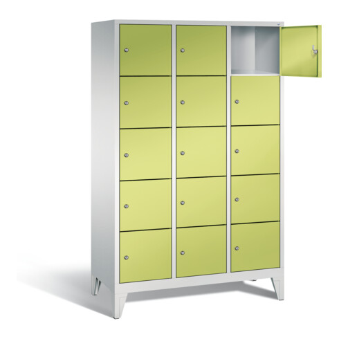 C+P Garderobenschrank Classic, H1850xB1200xT500mm, Front Viridingrün, Korpus Lichtgrau (8010-325)