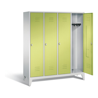 C+P Garderobenschrank Classic, H1850xB1590xT500mm, Front Viridingrün, Korpus Lichtgrau (8010-42)