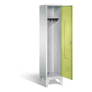 C+P Garderobenschrank Classic, H1850xB420xT500mm, Front Viridingrün, Korpus Lichtgrau (8010-12)