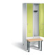 C+P Garderobenschrank Classic, H1850xB610xT500mm, Front Viridingrün, Korpus Lichtgrau, Gestell Schwarzgrau (8030-20)-1