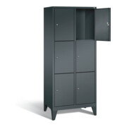 C+P Garderobenschrank Classic, H1850xB810xT500mm, Front Anthrazitgrau, Korpus Anthrazitgrau (8010-223)