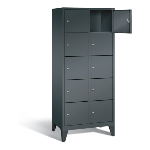 C+P Garderobenschrank Classic, H1850xB810xT500mm, Front Anthrazitgrau, Korpus Anthrazitgrau (8010-225)