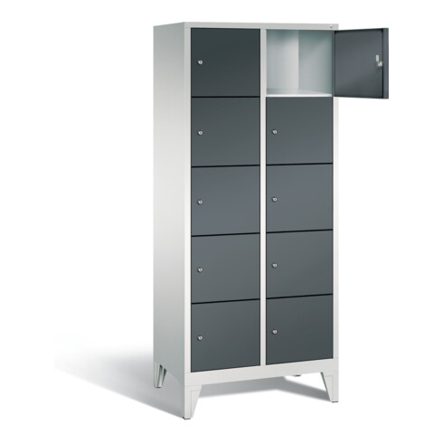 C+P Garderobenschrank Classic, H1850xB810xT500mm, Front Anthrazitgrau, Korpus Lichtgrau (8010-225)