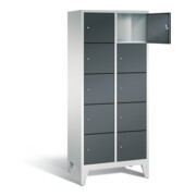 C+P Garderobenschrank Classic, H1850xB810xT500mm, Front Anthrazitgrau, Korpus Lichtgrau (8010-225)