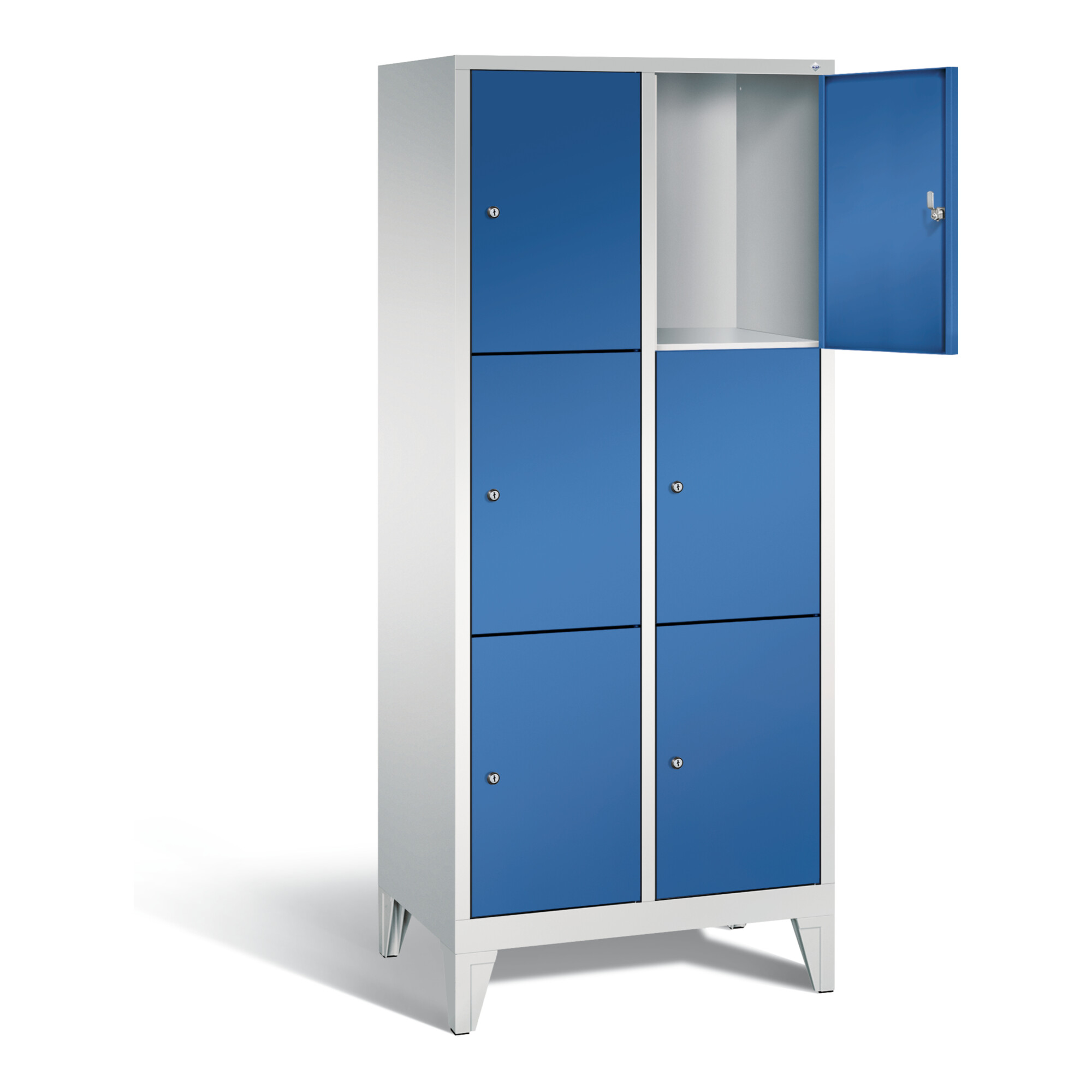 C+P Garderobenschrank Classic, H1850xB810xT500mm, Front Enzianblau, Korpus Lichtgrau (8010-223) ; C + P Möbelsysteme