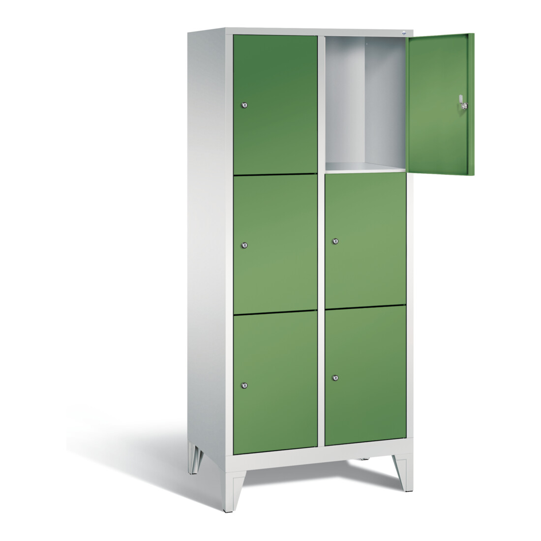 C+P Garderobenschrank Classic, H1850xB810xT500mm, Front Resedagrün, Korpus Lichtgrau (8010-223)