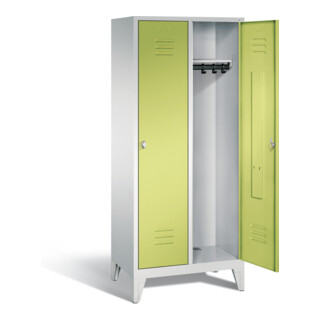 C+P Garderobenschrank Classic, H1850xB810xT500mm, Front Viridingrün, Korpus Lichtgrau (8010-22)