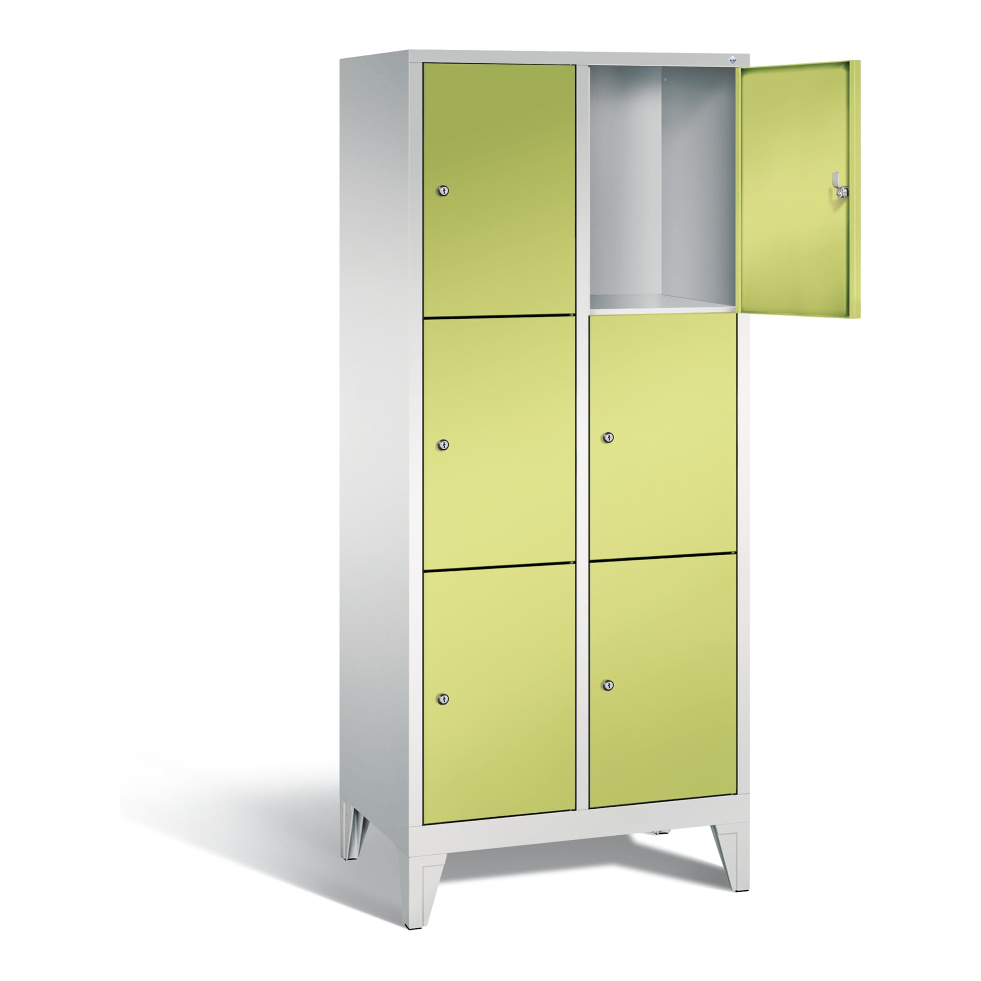 C+P Garderobenschrank Classic, H1850xB810xT500mm, Front Viridingrün, Korpus Lichtgrau (8010-223) ; C + P Möbelsysteme