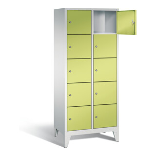 C+P Garderobenschrank Classic, H1850xB810xT500mm, Front Viridingrün, Korpus Lichtgrau (8010-225)