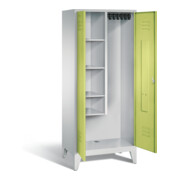 C+P Garderobenschrank Classic, H1850xB810xT500mm, Front Viridingrün, Korpus Lichtgrau (8110-02)