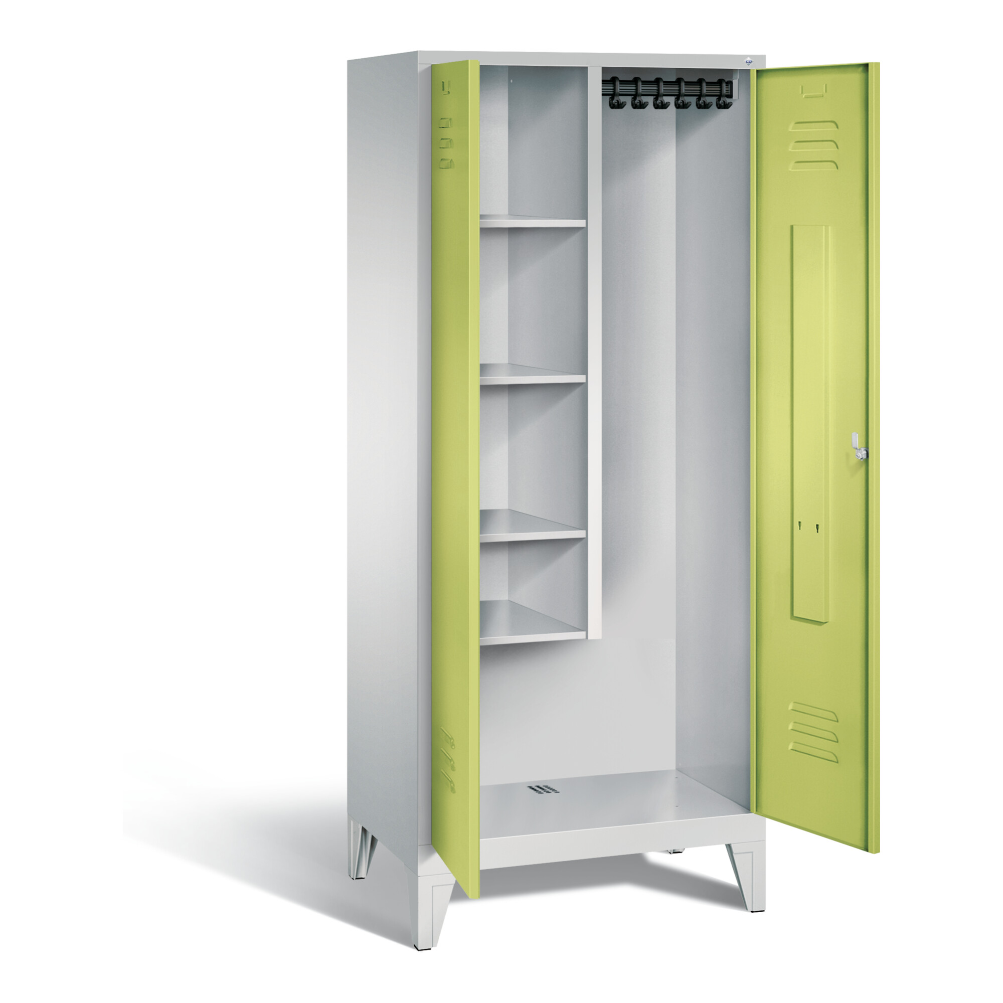 C+P Garderobenschrank Classic, H1850xB810xT500mm, Front Viridingrün, Korpus Lichtgrau (8110-02) ; C + P Möbelsysteme