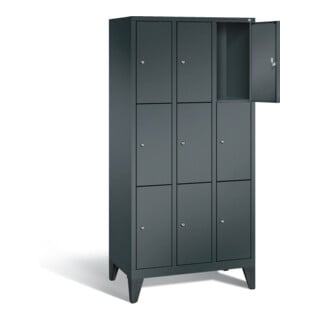 C+P Garderobenschrank Classic, H1850xB900xT500mm, Front Anthrazitgrau, Korpus Anthrazitgrau (8010-303)