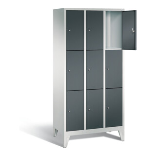 C+P Garderobenschrank Classic, H1850xB900xT500mm, Front Anthrazitgrau, Korpus Lichtgrau (8010-303)