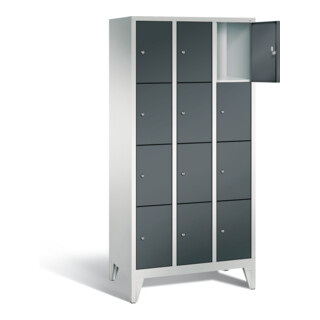 C+P Garderobenschrank Classic, H1850xB900xT500mm, Front Anthrazitgrau, Korpus Lichtgrau (8010-304)