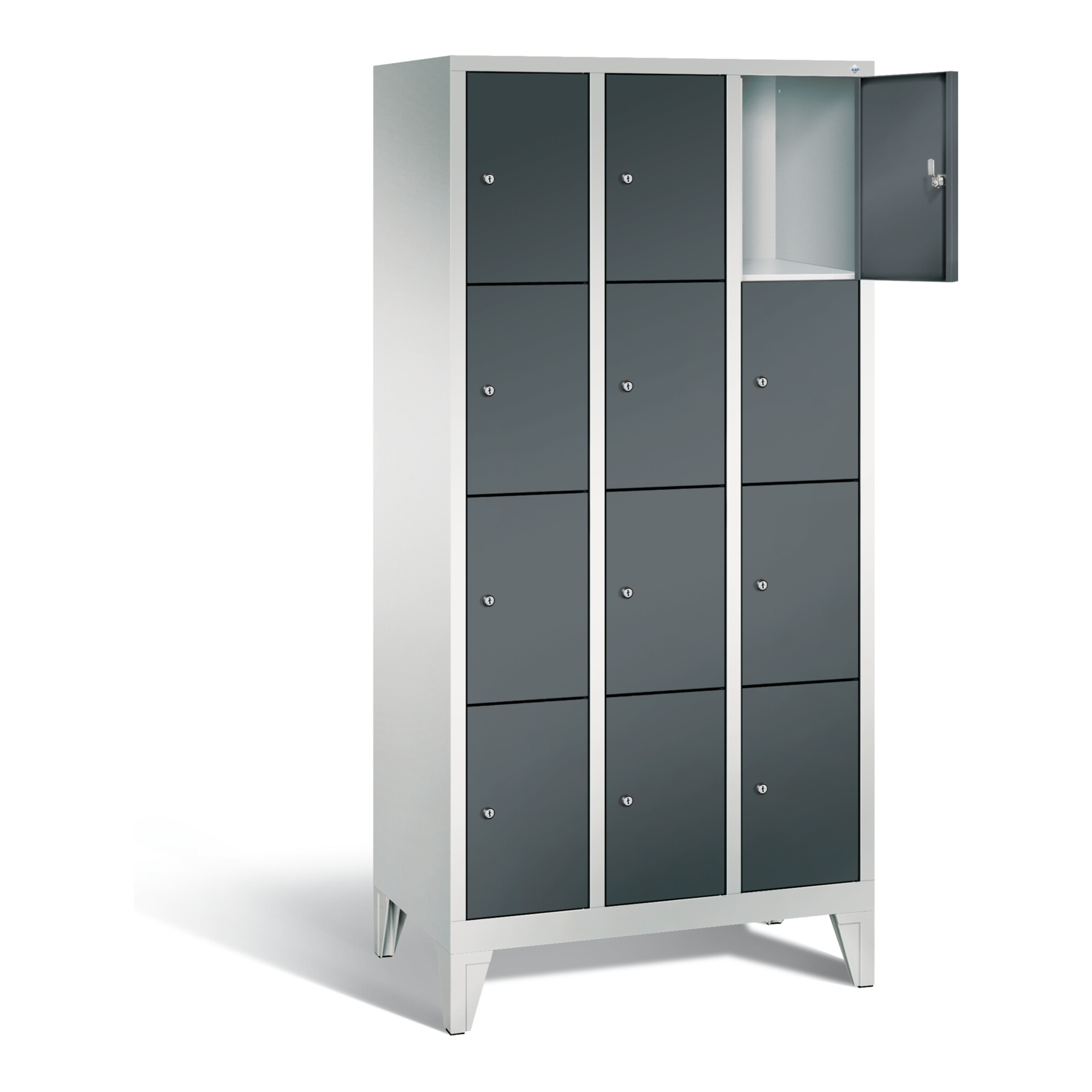 C+P Garderobenschrank Classic, H1850xB900xT500mm, Front Anthrazitgrau, Korpus Lichtgrau (8010-304) ; C + P Möbelsysteme