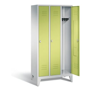 C+P Garderobenschrank Classic, H1850xB900xT500mm, Front Viridingrün, Korpus Lichtgrau (8010-30)