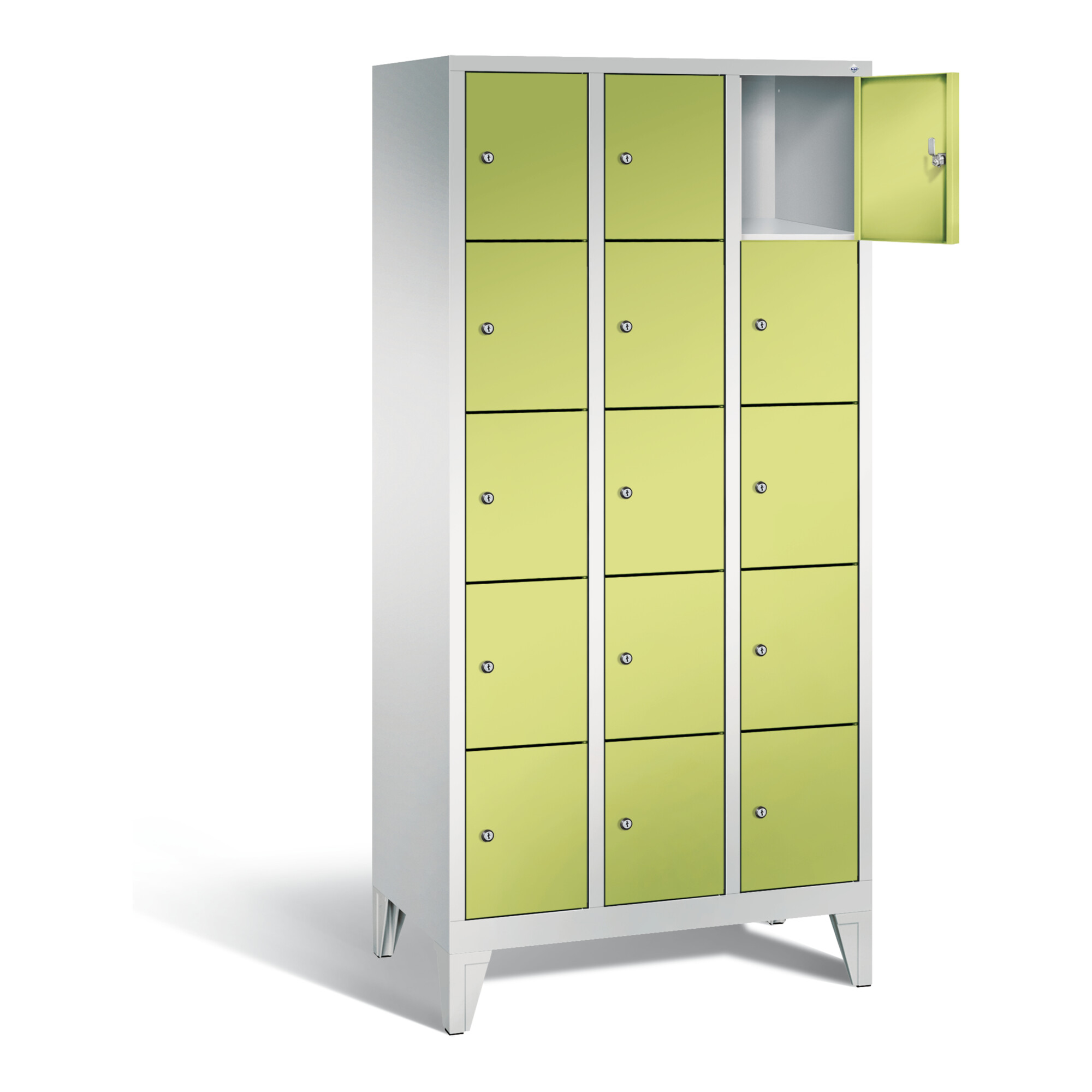 C+P Garderobenschrank Classic, H1850xB900xT500mm, Front Viridingrün, Korpus Lichtgrau (8010-305) ; C + P Möbelsysteme