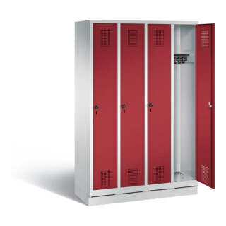 C+P Garderobenschrank Evolo, mit Sockel, 4 Abteile