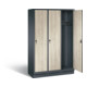 C+P Garderobenschrank Evolo, H1800xB1200xT500mm, Front Dekor Sen-Esche, Korpus Anthrazitgrau (48020-32)