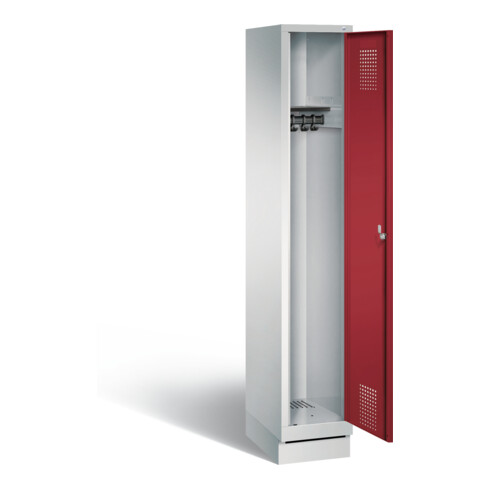 C+P Garderobenschrank Evolo, H1800xB320xT500mm, Front Rubinrot, Korpus Lichtgrau (48020-10)