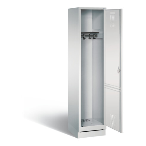 C+P Garderobenschrank Evolo, H1800xB420xT500mm, Front Lichtgrau, Korpus Lichtgrau (48020-12)