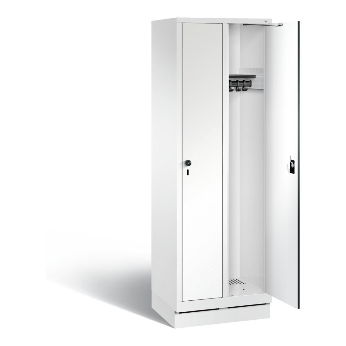 C+P Garderobenschrank Evolo, H1800xB610xT500mm, Front Dekor Weiß, Korpus Verkehrsweiß (48020-20)