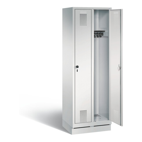C+P Garderobenschrank Evolo, H1800xB610xT500mm, Front Lichtgrau, Korpus Lichtgrau (48020-20)