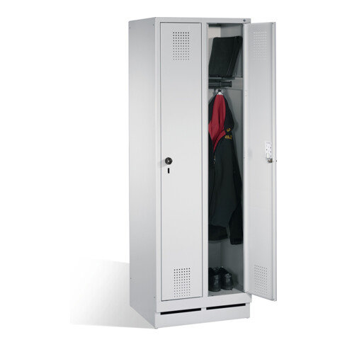 C+P Garderobenschrank Evolo, H1800xB610xT500mm, Front Lichtgrau, Korpus Lichtgrau (48020-20)
