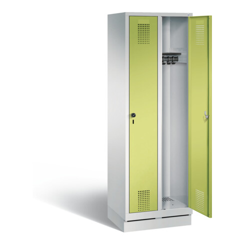 C+P Garderobenschrank Evolo, H1800xB610xT500mm, Front Viridingrün, Korpus Lichtgrau (48020-20)