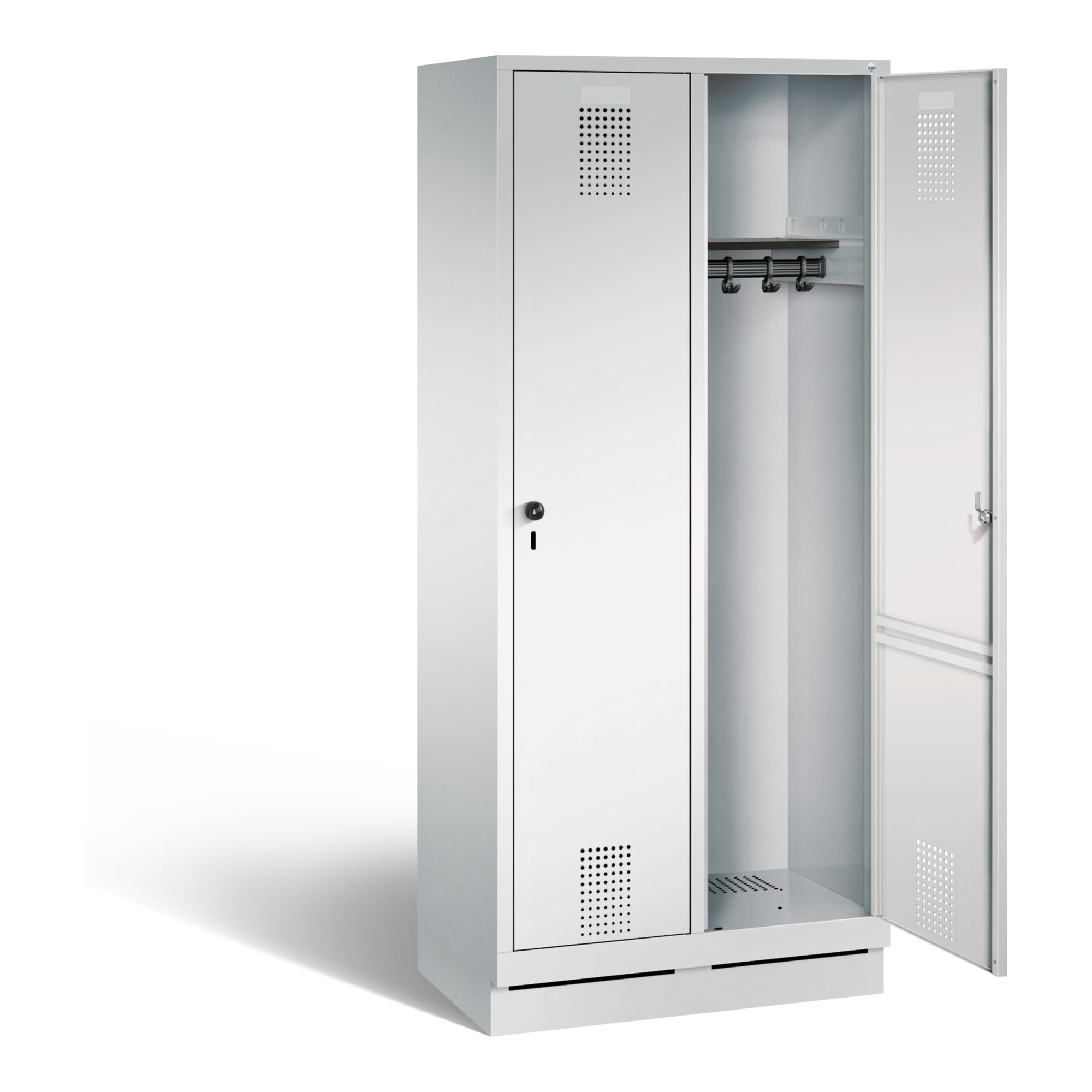 C+P Garderobenschrank Evolo, H1800xB810xT500mm, Front Lichtgrau, Korpus Lichtgrau (48020-22) ; C + P Möbelsysteme