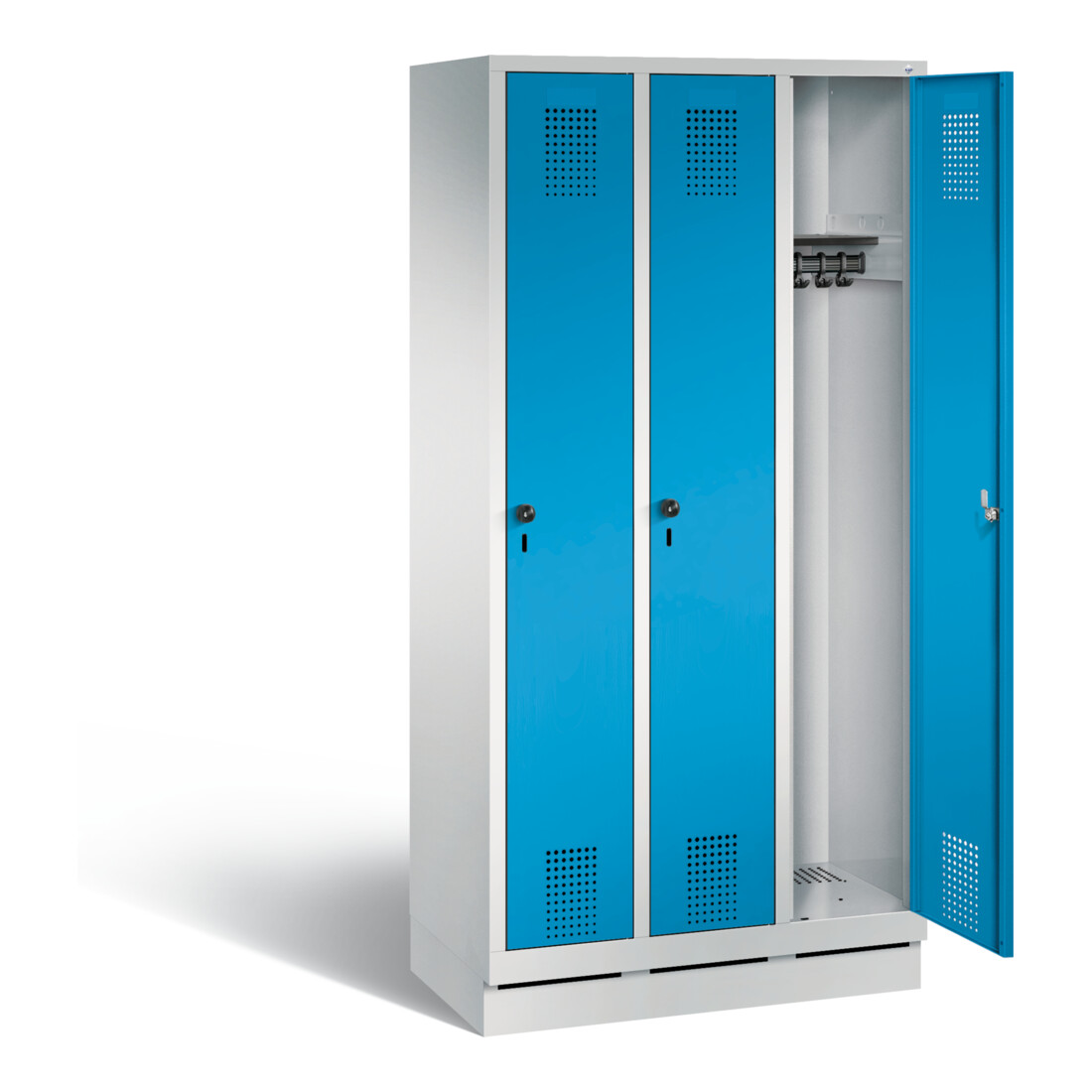 C+P Garderobenschrank Evolo, H1800xB900xT500mm, Front Lichtblau, Korpus Lichtgrau (48020-30)