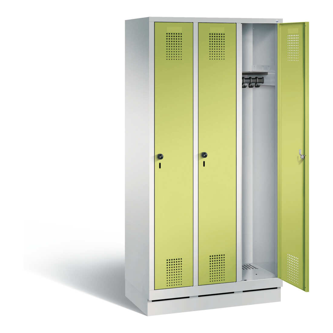 C+P Garderobenschrank Evolo, H1800xB900xT500mm, Front Viridingrün, Korpus Lichtgrau (48020-30)