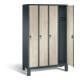 C+P Garderobenschrank Evolo, H1850xB1190xT500mm, Front Dekor Sen-Esche, Korpus Anthrazitgrau (48010-40)