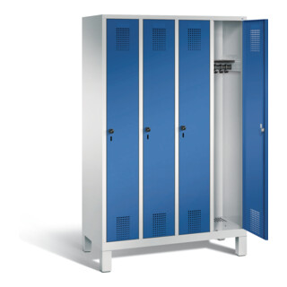 C+P Garderobenschrank Evolo, mit Füßen, 4 Abteile