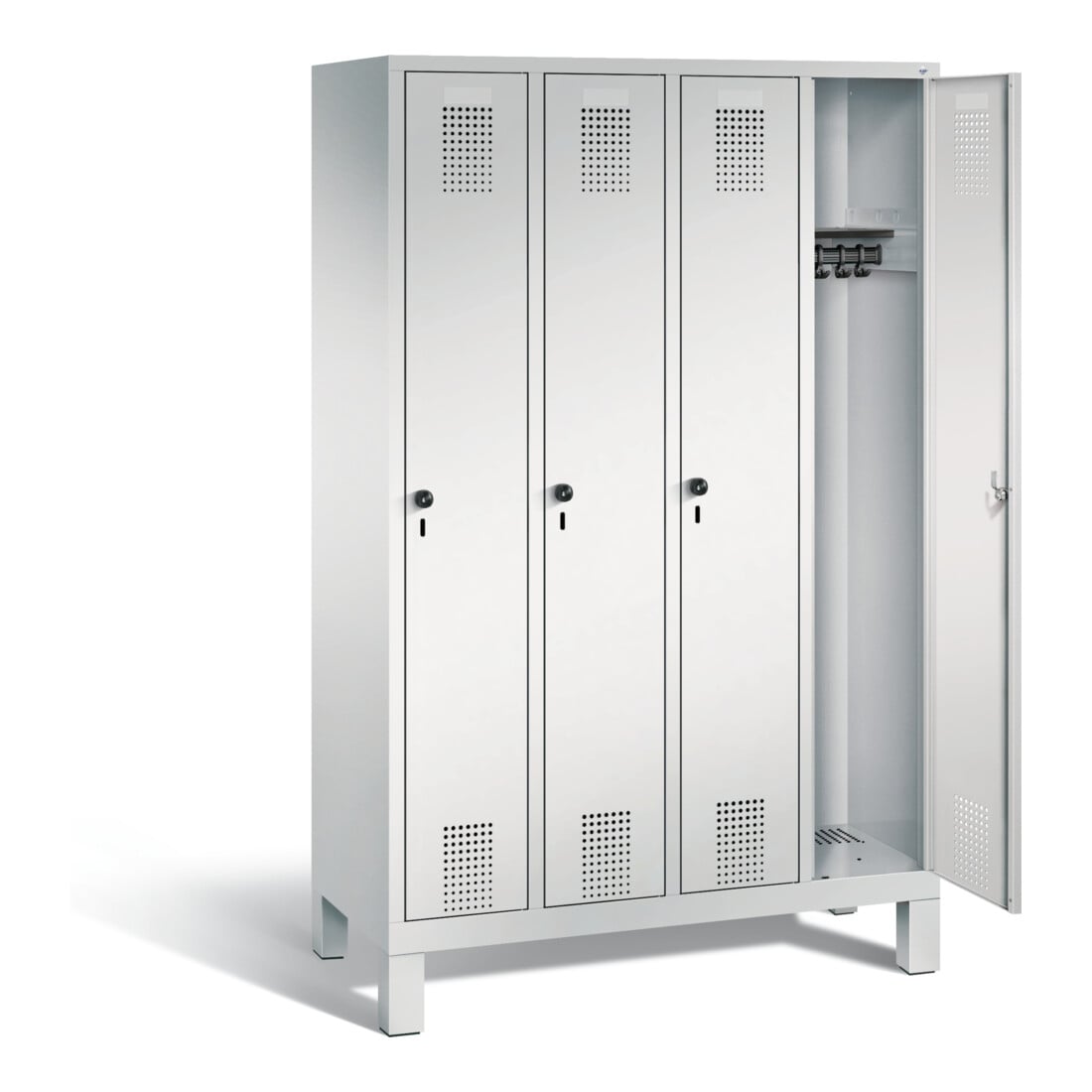C+P Garderobenschrank Evolo, H1850xB1190xT500mm, Front Lichtgrau, Korpus Lichtgrau (48010-40)