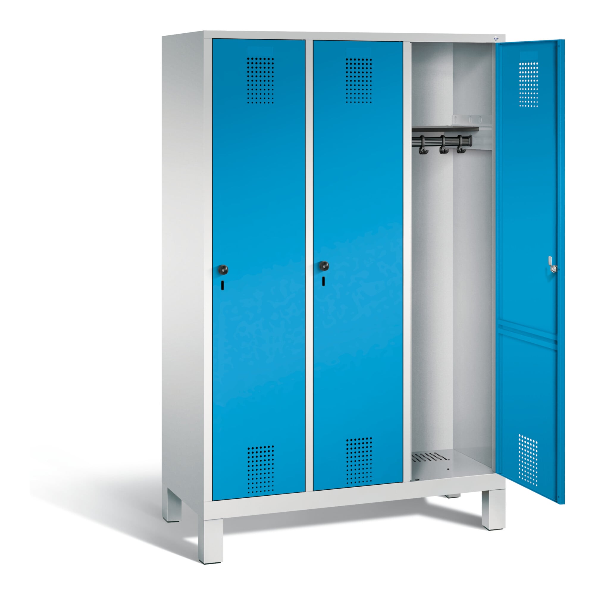 C+P Garderobenschrank Evolo, H1850xB1200xT500mm, Front Lichtblau, Korpus Lichtgrau (48010-32) ; C + P Möbelsysteme