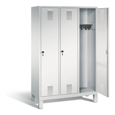 C+P Garderobenschrank Evolo, H1850xB1200xT500mm, Front Lichtgrau, Korpus Lichtgrau (48010-32)