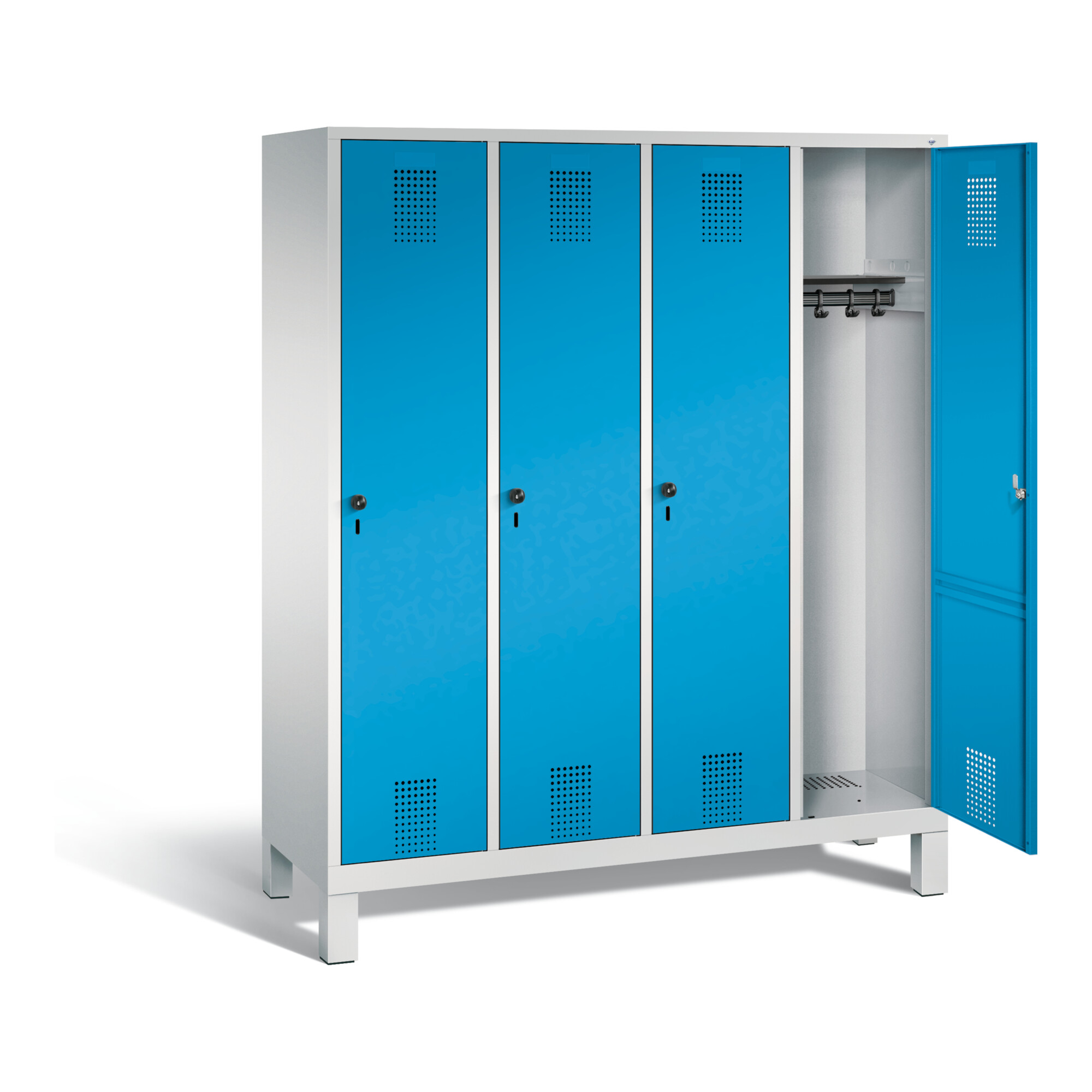 C+P Garderobenschrank Evolo, H1850xB1590xT500mm, Front Lichtblau, Korpus Lichtgrau (48010-42) ; C + P Möbelsysteme