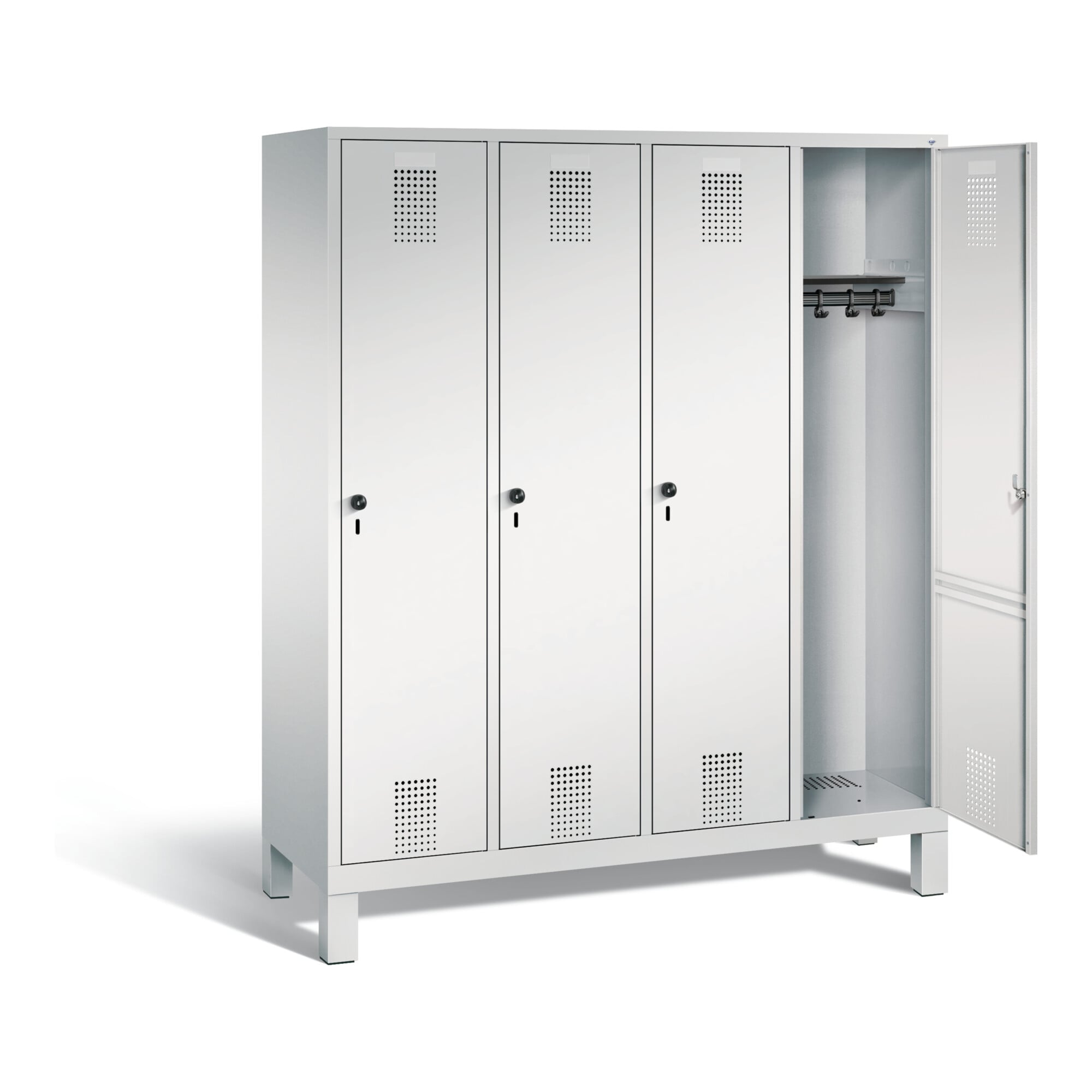 C+P Garderobenschrank Evolo, H1850xB1590xT500mm, Front Lichtgrau, Korpus Lichtgrau (48010-42) ; C + P Möbelsysteme