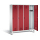 C+P Garderobenschrank Evolo, H1850xB1590xT500mm, Front Rubinrot, Korpus Lichtgrau (48010-42)
