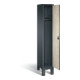 C+P Garderobenschrank Evolo, H1850xB320xT500mm, Front Dekor Sen-Esche, Korpus Anthrazitgrau (48010-10)