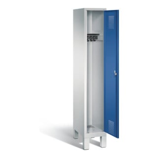 C+P Garderobenschrank Evolo, H1850xB320xT500mm, Front Enzianblau, Korpus Lichtgrau (48010-10)