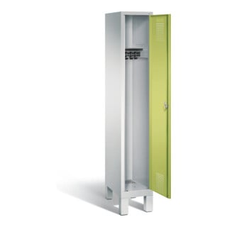 C+P Garderobenschrank Evolo, H1850xB320xT500mm, Front Viridingrün, Korpus Lichtgrau (48010-10)