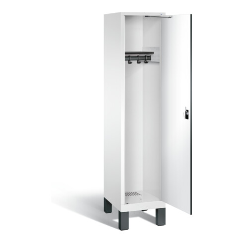 C+P Garderobenschrank Evolo, H1850xB420xT500mm, Front Dekor Weiß, Korpus Verkehrsweiß (48010-12)