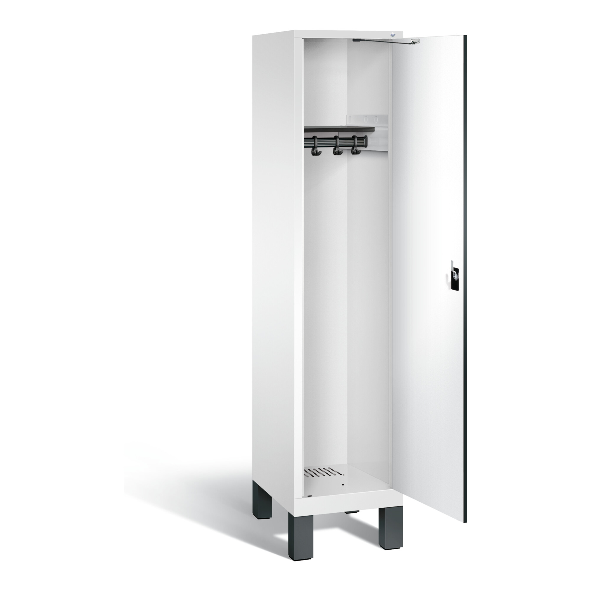 C+P Garderobenschrank Evolo, H1850xB420xT500mm, Front Dekor Weiß, Korpus Verkehrsweiß (48010-12) ; C + P Möbelsysteme