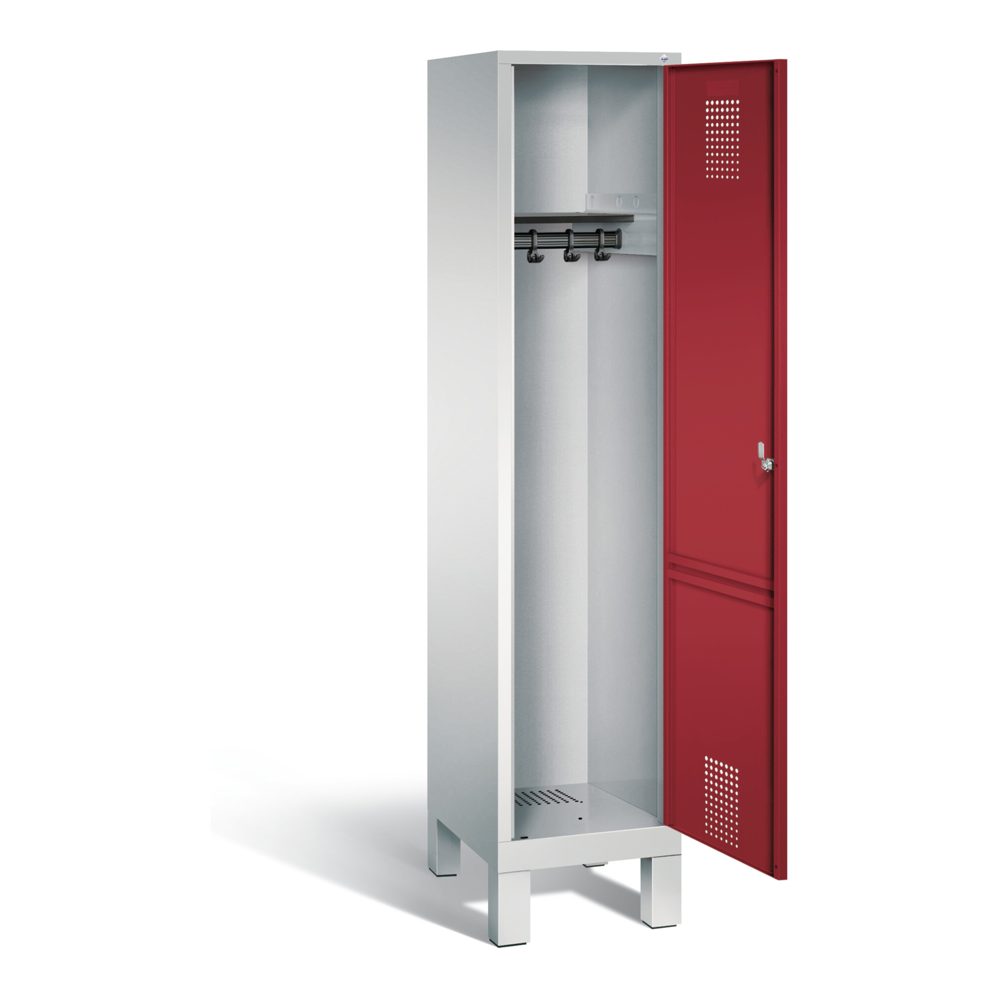 C+P Garderobenschrank Evolo, H1850xB420xT500mm, Front Rubinrot, Korpus Lichtgrau (48010-12) ; C + P Möbelsysteme
