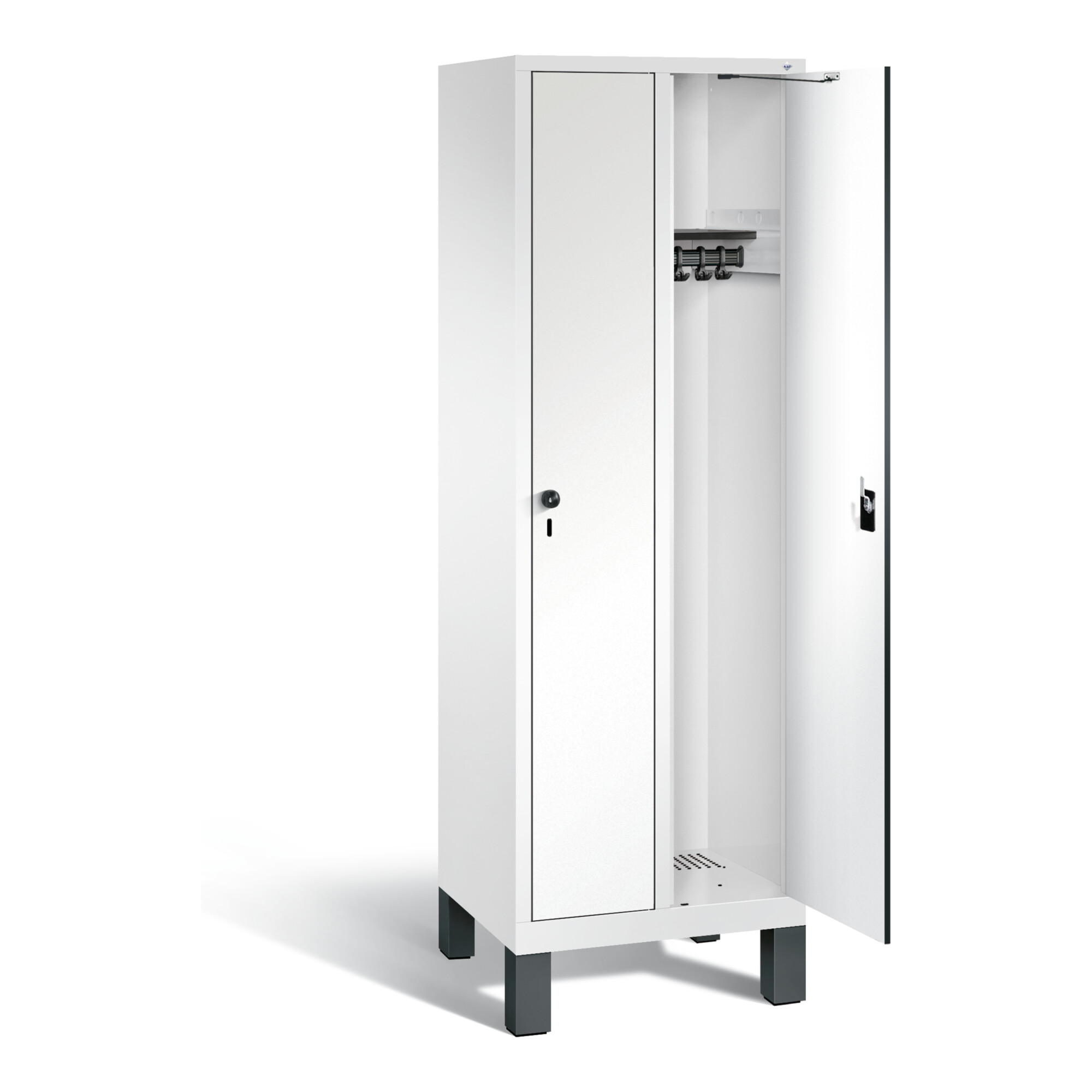 C+P Garderobenschrank Evolo, H1850xB610xT500mm, Front Dekor Weiß, Korpus Verkehrsweiß (48010-20) ; C + P Möbelsysteme