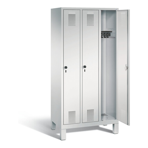 C+P Garderobenschrank Evolo, H1850xB900xT500mm, Front Lichtgrau, Korpus Lichtgrau (48010-30)